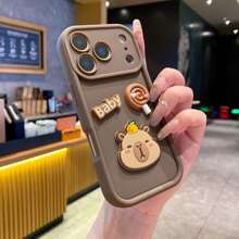 Mischievous + Phone Case, Compatible With Apple 16 Pro Max, 11/12/13/14/15/16 Pro Max, Galaxy S25/S22/23/24+, OPPO, VIVO, Redmi 13C+, Moto G, Redmi NOTE 13C/12/11 PRO, Enjoy/Honor, OPPO Phone Cases Waterproof Shockproof Anti-Fall Scratch Resistant - Brown - View 2