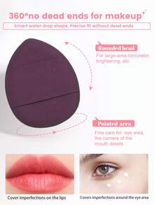 5pcs Makeup Sponge Set: 1pc Makeup Sponge, 1pc Mini Makeup Sponge, 1pc Finger Makeup Sponge, 1pc Triangle Powder Puff, 1pc Air Cushion Puff, Suitable For Loose Powder And Foundation,Makeup,Cheap,Room Decor,Vanity,Travel,Bedroom,Makeup Accessories,Puff,Makeup Blender,Powder Puff,Makeup Sponge,Cheap,Stocking Stuffers,Makeup,Makeup Tools,Cheap Stuff,Gifts,Gifts For Women,Christmas Gifts,Giveaways,Travel,Cheap Stuff,Travel Essential - Purple - View 3