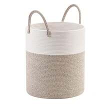 Space-Saving 58L Clothes Hamper - Foldable Cotton Rope Basket For Home Laundry - Multicolor - View 1