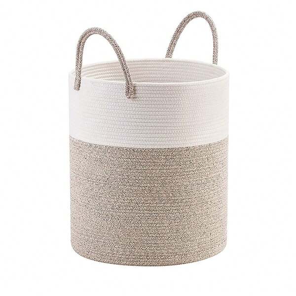 Space-Saving 58L Clothes Hamper - Foldable Cotton Rope Basket For Home Laundry