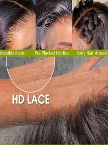 Body Wave Lace Front Wigs Human Hair 13x4 HD Transparent Glueless Wigs Human Hair Pre Plucked Bye Bye Knots 200 Density Brazilian Water Wave Human Hair Wig For Women With Baby Hair Natural Color 40inch - Natural Black - 查看 6