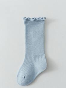 1 Pair Baby Mid-Calf Socks, Thin Cotton Ruffled Socks For Kids, Spring/Autumn - Multicolor - View 25