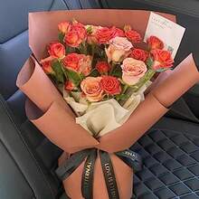 QY 76 Sheets Korean Of Cotton Wrapping Flower Paper NonWoven Floral Wrapping Paper Waterproof Pleated Withdrawable Flower Bouquet Lining Paper Flower Shop Supplies Floral Gift Packaging Paper Pink  1439 - [多] - 查看 6