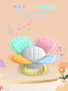 1 pezzo Giocattolo a sonaglino a fiore arcobaleno per bambini, sonaglino a fiore realistico e adorabile, allevia il prurito delle gengive per la masticazione, esercita le abilità manuali del bambino, regalo di compleanno e festività per neonati (colori parziali casuali)