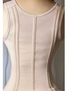 女士健身训练舞蹈瑜伽塑身衣，腰部塑形带，配有可调节肩带、拉链钩扣，简约瘦身腰带，轻薄网眼面料，适合冬季穿着