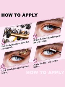 240 Stück/144 Stück 8D Luxus Flauschige DIY Cluster Wimpern - 9-20mm gemischte Länge Wimpernverlängerungen 0,07mm Russisch D Curl Dick & Wiederverwendbar Dramatische Wimpern Einfach für Anfänger - 12 Tabletts 60D/80D200D Sortiment Wimperncluster, Wimpernbüschel, Einzelwimpern, Wimpern, Künstliche Wimpern