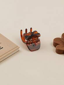 3 件套哑光黑色极简主义迷你三爪发夹，适用于高马尾、半顶梳发型和全头造型，是多功能发饰、发夹和发束固定器，适合日常佩戴。节日必备时尚发夹秋季配饰 - 黑色 - 查看 9