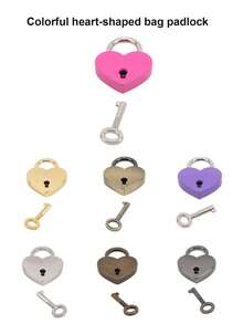 Vintage Mini Personalized Heart-Shaped Padlock With Key, Travel Luggage, Diary, Cabinet, Couple Lock Set