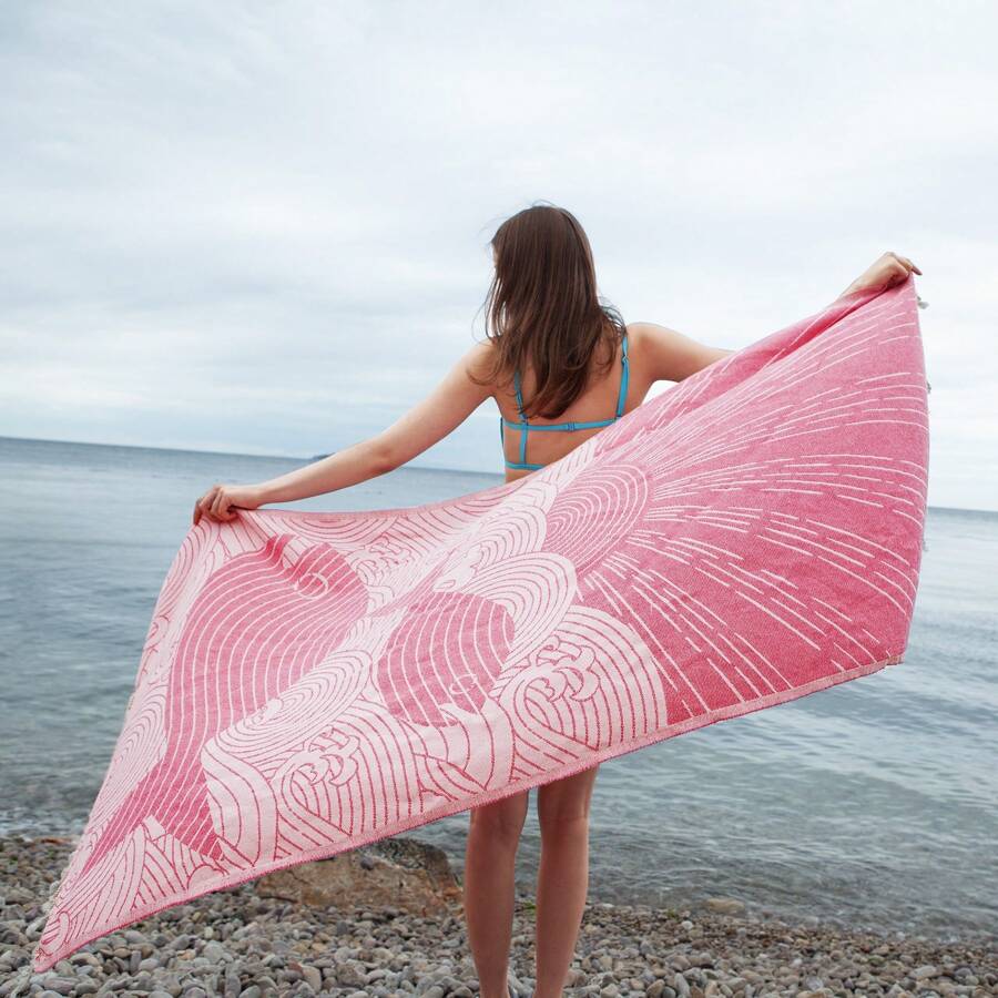 土耳其制造 Peshtemal 沙滩巾 - 轻质土耳其毛巾 - 100x180 厘米 - 柔软、快干、紧凑 - 适合海滩、沐浴、水疗和日常使用