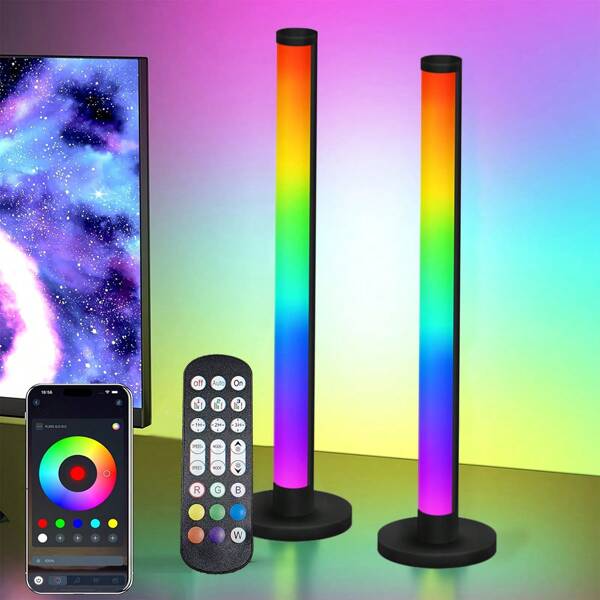 RGBIC Lichtleiste, intelligente LED-Lichtleiste für Räume, 8 Szenenmodi und 16 Millionen Farben, drei Steuermodi, dynamischer Musiksynchronisationsmodus, LED-Gaming-Beleuchtung für PC, USB-Leuchte, TV-Hintergrundbeleuchtung - 2 Stücke/1 Set