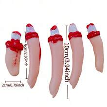 5 buc degete realiste sângeroase de groază tăiate, degete false rupte realiste de Halloween, potrivite pentru Halloween, casă bântuită, teatru, decorare magică pentru petrecere, cosplay, recuzită de decorare pentru petrecere cu parte a corpului ruptă de Halloween