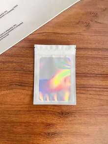 100/50/30/10pcs Resealable Bags, Clear Window Food Storage Bags, Candy Bags, Fudge Bags, Aluminum Foil Bags, Party Favor Packaging Bags, Holographic Resealable Bags Zipper Food Storage Aluminum Foil Mylar Scent Bags Plastic Flat Packaging Bags For Party Favors Food Candy Jewelry Lip Gloss, Available In Various Sizes And Colors - 開窗鐳射袋 - 查看 9