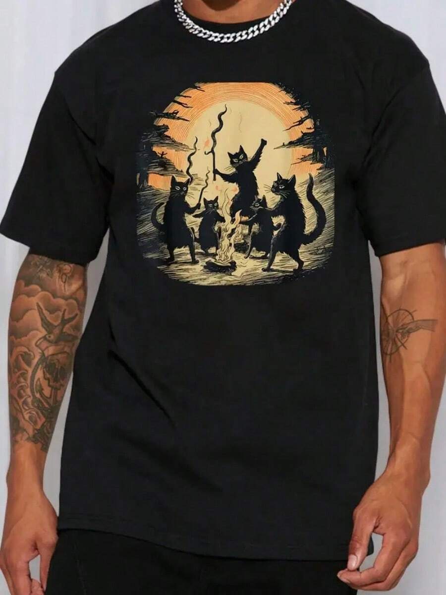 3D Printed Funny Capybara T-Shirts For Women Retro Pattern T-Shirt Summer Casual Fashion 3 Roses Round Neck Top Streetwear - 黑色 - 查看 1