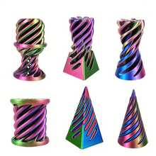 1/2/3 szt. spiralnych stożkowych zabawek na palce – stożek niemożliwy i dekoracja biurka do łagodzenia lęku, relaksacji i poprawy koncentracji – stożek niemożliwy, zabawka do dostawy w kształcie piramidy, miniaturowa iluzja linii wirowej jako dekoracja biurka, upominek, łagodzenie lęku, zabawa artefaktem dekompresyjnym, obrotowy, składany, trójwymiarowy