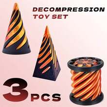 1/2/3 szt. spiralnych stożkowych zabawek na palce – stożek niemożliwy i dekoracja biurka do łagodzenia lęku, relaksacji i poprawy koncentracji – stożek niemożliwy, zabawka do dostawy w kształcie piramidy, miniaturowa iluzja linii wirowej jako dekoracja biurka, upominek, łagodzenie lęku, zabawa artefaktem dekompresyjnym, obrotowy, składany, trójwymiarowy