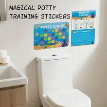 4pcs Children's Toilet Training Reward Stickers, Boy And Girl Toilet Habit Formation Training Stickers, Ideal Toilet Teaching Stickers - To Exercise Autonomy - Multicolor - View 5