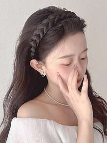 2025 New Twisted Braid Wig Hair Band | Voluminous High Crown Design + Fishbone-Braided Accent | Stylish Headband For Looks & Glamorous Events Hairband Hair Hoop