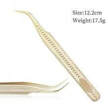 MyAoKuE-Up 1 pezzo Pinzette per ciglie in acciaio inossidabile dorato, strumenti per il trucco, non magnetici, per l'estensione di ciglie finte volume