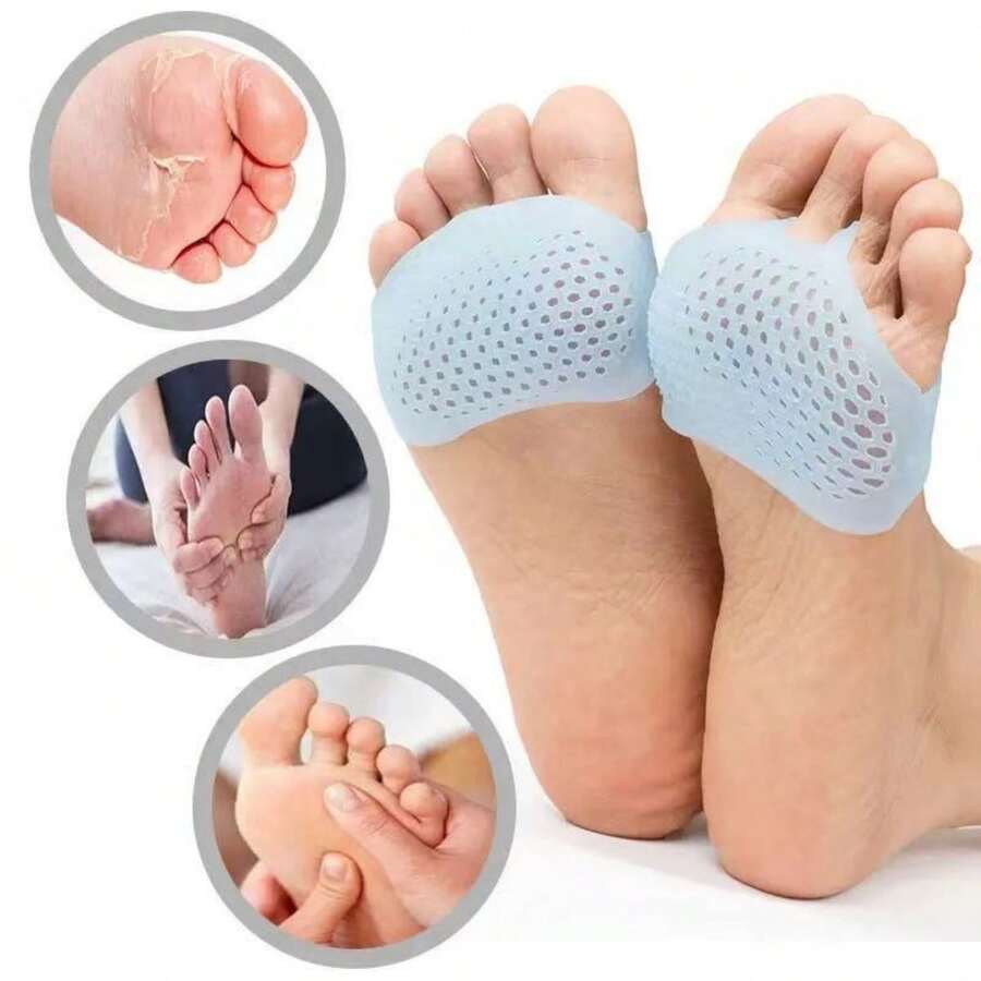 男女硅胶跖骨垫脚垫透气前脚掌垫防滑舒适足部护理鞋垫 - 彩色 - 查看 1
