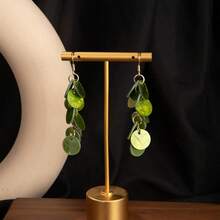 1Pair, Island Vacation Style Shell Long Tassel Ear Stud Earrings, Earrings, Creative, Individual, Simple And Elegant, Exaggerated Earrings, Fresh And Sweet For Women, Versatile, Exquisite And Fashionable Jewelry Earrings, Light Luxury And High-End Design