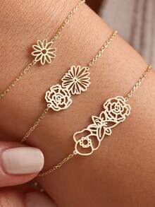 定制生日花手链，2-5朵生日花定制手链，送给妈妈的家庭手链，个性化珠宝礼物，母亲节礼物，妈妈项链，送给妈妈的有意义的礼物，个性化名字珠宝，黑色，银色，金色，时尚，彩色，复古，简约，男女皆宜，休闲，可爱，定制，个性化，独特，送给他的理想礼物，送给她的理想礼物，送给她，男朋友，女朋友，爸爸，妈妈，家人，朋友，周年纪念日，生日，毕业典礼，舞会，派对，定制时尚手链，银色时尚，旅行收纳包 - 彩色 - 查看 4