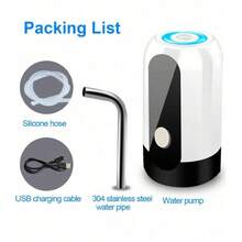 AMAZING VISION Bomba de agua en barril dispensador de agua doméstico dispensador de agua mineral presión eléctrica de agua de alimentación bomba automática de absorción de agua de barril de agua pura - Blanco y Negro - Ver 2
