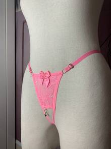 Thong Panties Pendant In Opening Panties In Women's Thongs Sexy Lace Lingerie Sensual Intimate Fashion - 淺粉色 - 查看 6