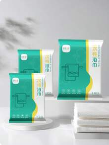 5 piezas/paquete Toallas de baño comprimidas desechables, tamaño extra grande, adecuadas para natación al aire viajes, toallas de baño comprimidas de viaje súper absorbentes y portátiles, desechables, compactas, ahorran espacio, se pueden usar para limpieza de cara y Body, suaves con la piel. - Multicolor - Ver 5