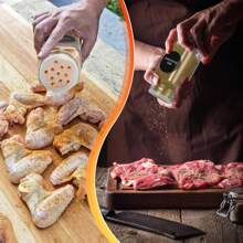 12pcs 4oz Clear Glass Spice Jars With Metal Caps, Shaker Lids, Collapsible Funnel - Dishwasher Safe Seasoning Organizer