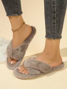 1 Pair Of Autumn And Winter Slippers For Women, Indoor Slippers, Open-Toe Slippers, House Slippers Women, Disposable Slippers For Guests, Bedroom Accessories, Suitable For Men And Women. Suitable For Interior, Bedroom, Living Room Wear, Travel Essentials