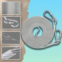 1pc Plastic Coated Galvanized Steel Wire Clothesline (Diameter 0.2/0.3cm), A Portable Multi-Purpose Steel Wire Rope. Suitable For Indoor/Outdoor Laundry, Drying Clothes And Bedding. Ideal For Camping Gear, Bathroom And Dorm.