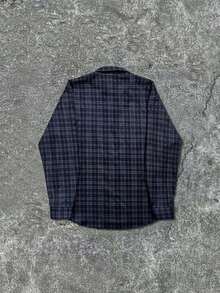 Men's Casual Plaid Long Sleeve Shirt, Purple, College Style, Suitable For Daily Wear, Spring/Autumn - Multicolor - View 7