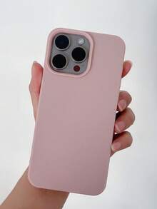 1 件超薄 TPU 软壳，带穿孔纯色皮革纹理，适用于 15/16 Pro Max 智能手机保护套，轻薄设计防水防震防摔防刮 - 粉色 - 查看 7