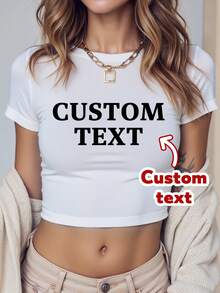 Camiseta personalizada, texto personalizado, camiseta casual de mujer para primavera/verano, regalo para vacaciones, ropa de primavera/verano, regalo para mejor amiga, Día de la Madre, Día del Padre, aniversario, San Valentín, Navidad, Acción de Gracias, Año Nuevo