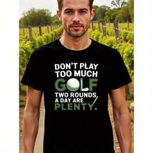 New Local Warehouse Permissionnatee '[Cotton GOLF Monogram Tee] Men's Cotton GOLF Monogram T-Shirt - Fashionable And Comfortable Graphic Print, Round Neck Casual Half Sleeve - Black - View 1