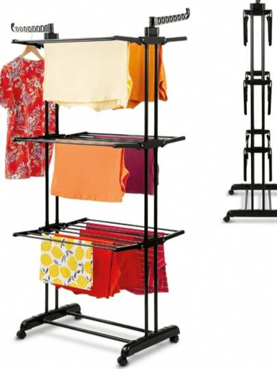 Suszarka na pranie pionewa Konighoffer 75 x 64 x 175 cm czarna