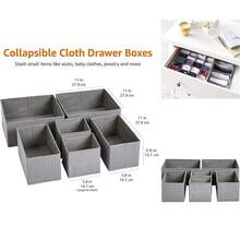 2 - Pack Gray Fabric Mesh Portable Underwear & Shoe Drawer Organizers, 13"D X 6. 5"W X 4. 13"H