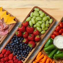 1pc Rosewood Serving Tray, Wooden Platter, Charcuterie Board For Appetizers, Desserts, Fruit, Bread, Vegetables, Home Decor, Restaurant Food Serving Back To School - Brown - View 5