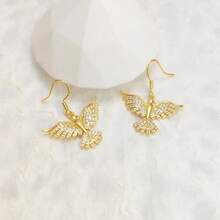 1 Set Of 3pcs Phoenix & Eagle Necklace Pendant Set, Necklace & Earrings Set, Full Diamond Design, Inlaid Cubic Zirconia, Suitable For Women, Stainless Steel Necklace, Fashionable Choker Jewelry, Ideal Gift For Party, Halloween Jewelry, Christmas Gift, Saudi National Day Gifts - Camp - View 11