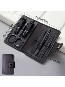 Conjunto de 7 cortadores de unhas de aço inoxidável de alta qualidade - Kit de manicure moderno com cortador de unhas, utensílios pessoais para cuidados com as unhas em casa e em viagem, baixa alergia, design dobrável, kit de cuidados com as unhas ideal para viagens | Kit moderno para cuidados com as unhas | Cortadores de unhas duráveis, itens essenciais para cuidados com as unhas - Multicolorido - Ver 11