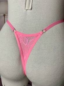 Thong Panties Pendant In Opening Panties In Women's Thongs Sexy Lace Lingerie Sensual Intimate Fashion - 淺粉色 - 查看 5