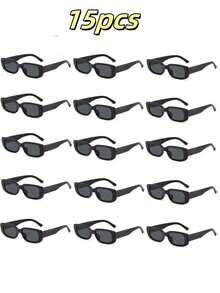 1 Pair/20 Pairs Retro Square Glasses, Black & White, Unisex Eyewear For Party Wedding And Sports Event - Multicolor - View 19