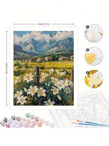 Paint By Number For Adults Beginner, DIY Gift Canvas Painting Kits, Beautiful Countryside Oil Painting Kit, DIY Paint Adult Crafts For Gift Home Wall 16x20inch