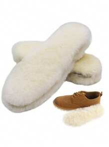 1 قطعة/مجموعة من بطانات الأحذية السميكة المبطنة بالفرو، دافئة ومنفذة للهواء، قاعدة ناعمة مانعة للانزلاق، متوفرة بأحجام متعددة للاستخدام في الشتاء