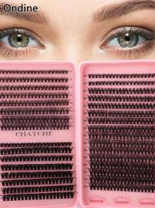 Set di controllo ciglie Ondine 640 Cluster D-Roll, estensione di pseudociglia 10-16mm, set di acconciatura ibrida, falsi ciglie per uso domestico di grande capacità 10D20D30D40D ibrido, combinazione di stili di capelli segmentati, estensione di ciglie D-Roll, capelli ricci spessi e sottili, adatto per uso quotidiano a casa, istruzioni per l'uso