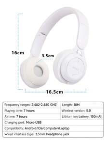 JCMO 1个可折叠无线耳机，带可伸缩线缆、通用手机遥控器和高清麦克风 - 兼容电脑/平板电脑/手机，旅行耳机，无线耳机，手机，旧耳机，带麦克风的无线耳机，耳塞，无线耳塞，廉价耳机，包耳式耳机，带麦克风的耳机，耳机，无线耳机 - 彩色 - 查看 13