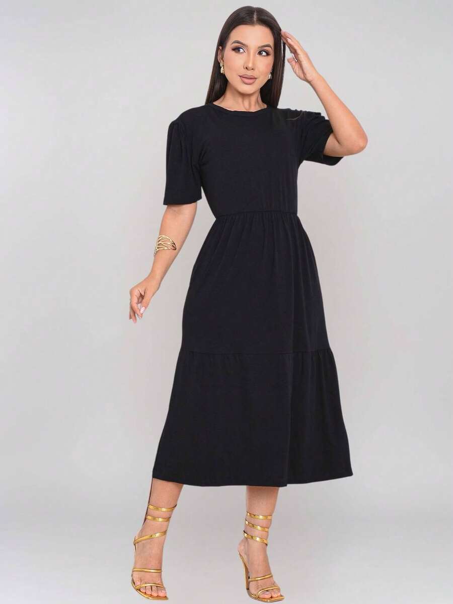 Milimetrica Comfortable Mesh Midi Dress Luxury Modest Fashion Evangelical - màu đen - Xem 1