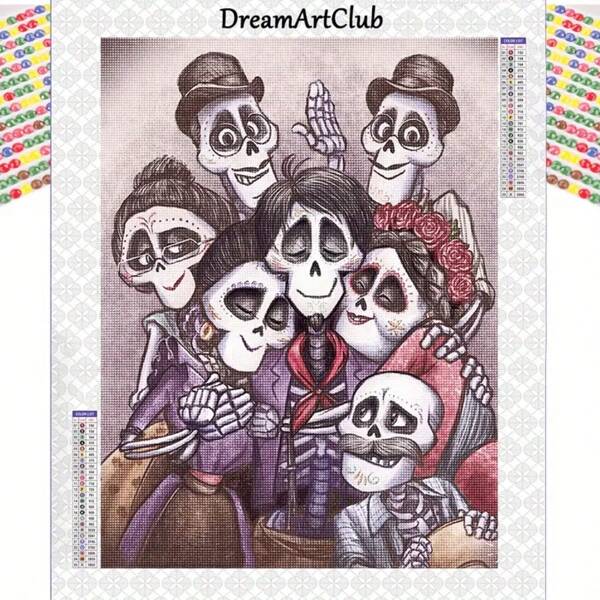 Disney Disney Diamond Painting Kit Coco, Full Round Diamond Embroidery 5D DIY Diamond Art, Home Decor Creative Handcraft
