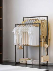 1 Piece Of Simple Coat Rack, Independent Movable Hanger, Bedroom Storage Rack, Multi-Functional Rack For Clothes And Shoes, Suitable For Foyer, Bedroom, Living Room Side, Corridor End, Balcony, Terrace,Bedroom Decor,Coat Rack, Decorative Home - Multicolor - View 2