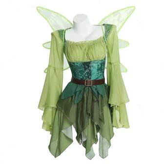 In Stock Women's Elf Medieval Magic Dress With Wings, Headband, Belt, Cosplay Costume, Hot Selling Ears